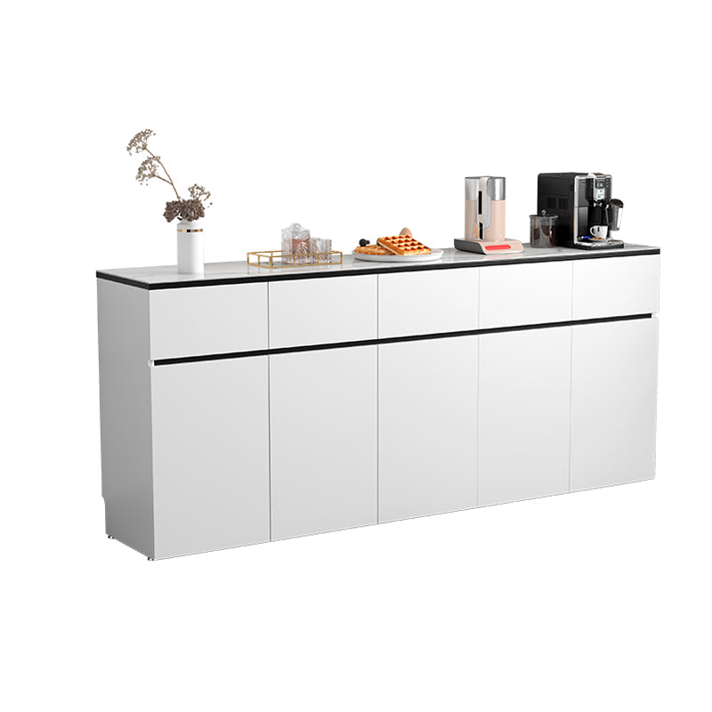 White Modern Sideboard Stone Top Sideboard with Door for Kitchen