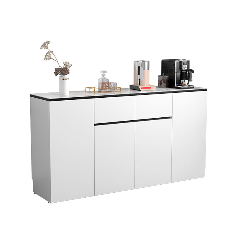 White Modern Sideboard Stone Top Sideboard with Door for Kitchen