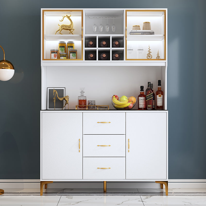 Modern Sideboard Wood Frame and Stone Top Sideboard with Door for Kitchen