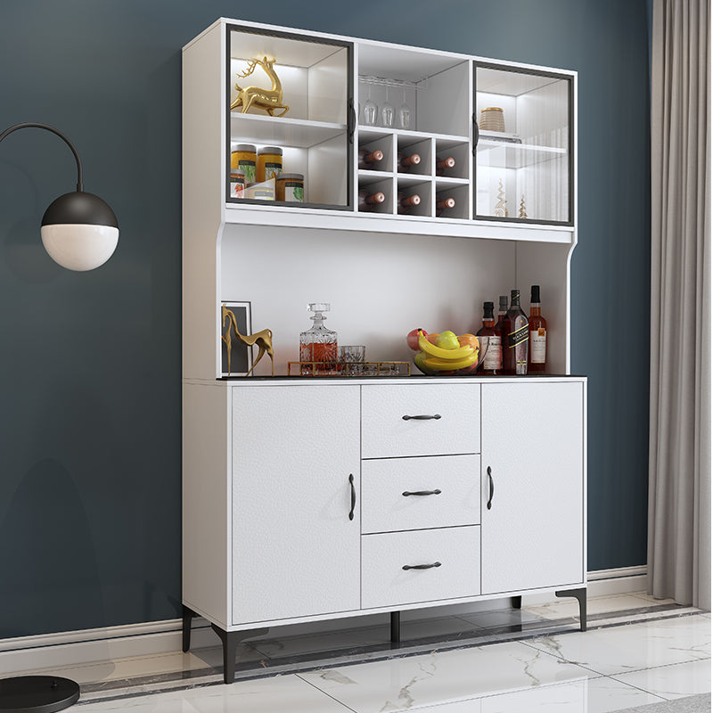 Modern Sideboard Wood Frame and Stone Top Sideboard with Door for Kitchen