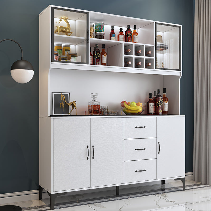 Modern Sideboard Wood Frame and Stone Top Sideboard with Door for Kitchen