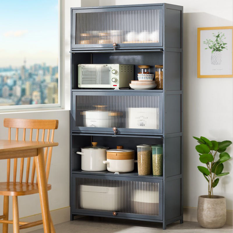 Grey Contemporary Side Board Door Engineered Wood Sideboard for Dining Room