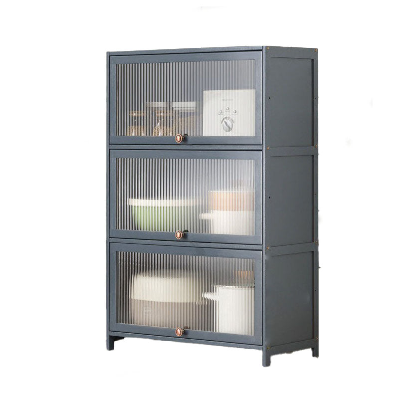 Grey Contemporary Side Board Door Engineered Wood Sideboard for Dining Room