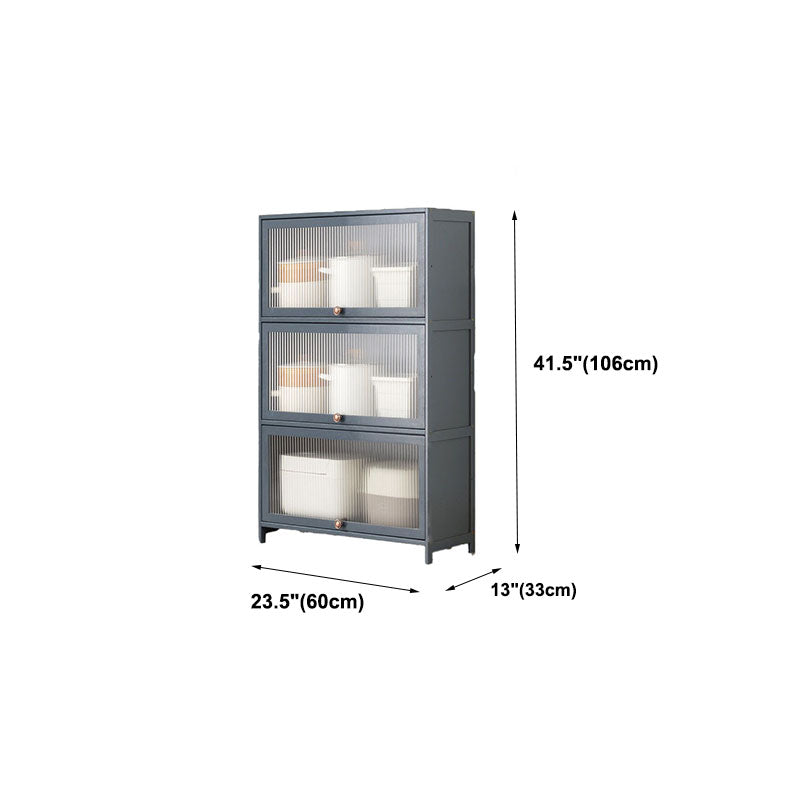 Grey Contemporary Side Board Door Engineered Wood Sideboard for Dining Room