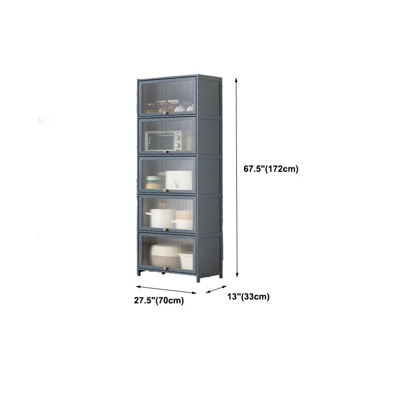 Grey Contemporary Side Board Door Engineered Wood Sideboard for Dining Room