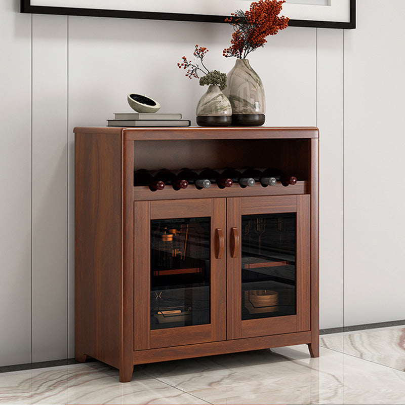 Contemporary Side Board Brown Engineered Wood Sideboard for Dining Room