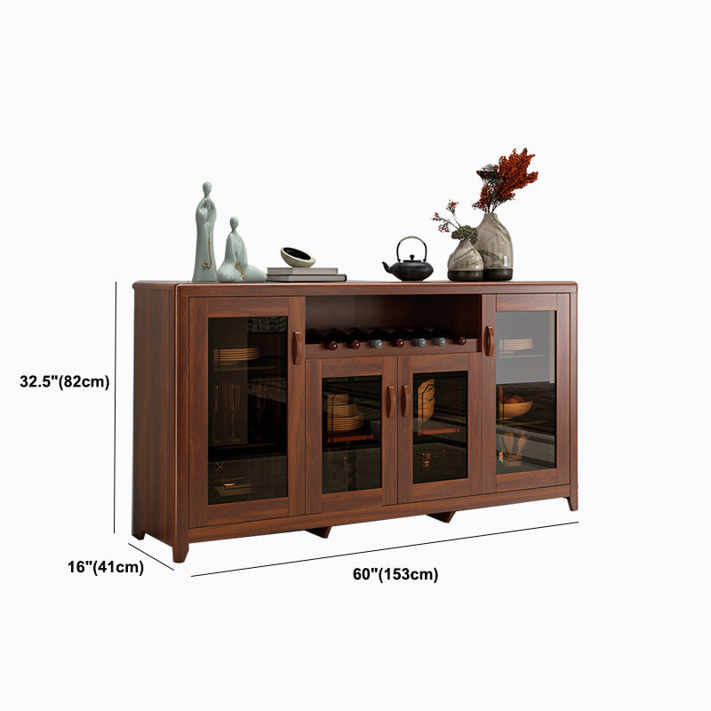 Contemporary Side Board Brown Engineered Wood Sideboard for Dining Room