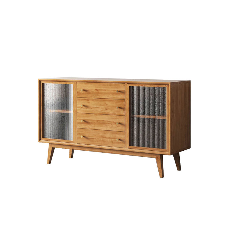 Contemporary Side Board Door and Drawer Solid Wood Sideboard for Dining Room