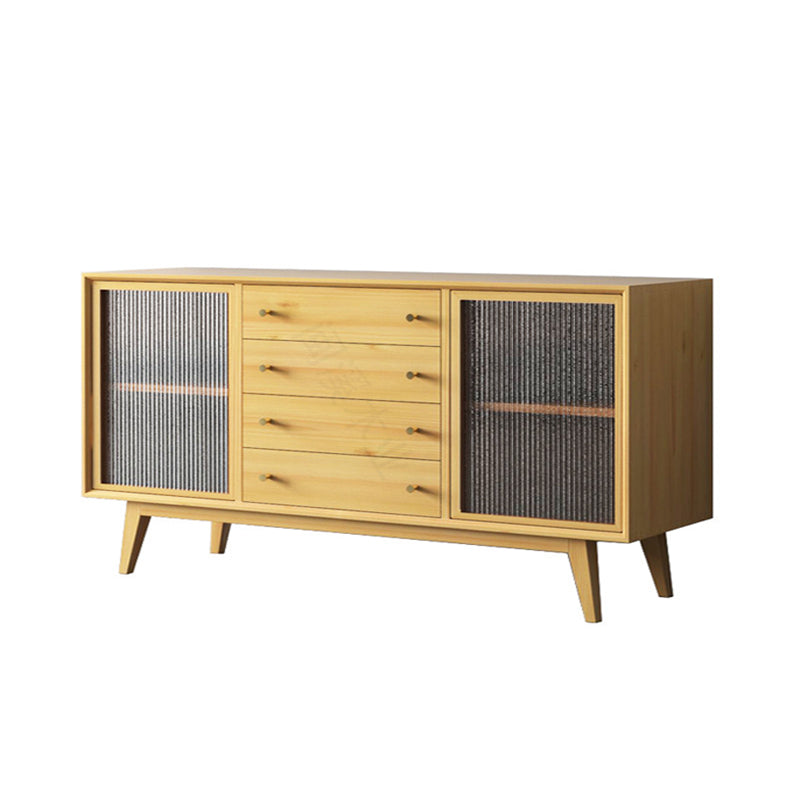 Contemporary Side Board Door and Drawer Solid Wood Sideboard for Dining Room