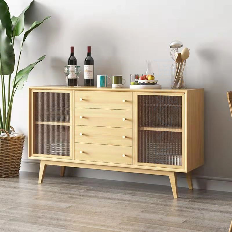 Contemporary Side Board Door and Drawer Solid Wood Sideboard for Dining Room