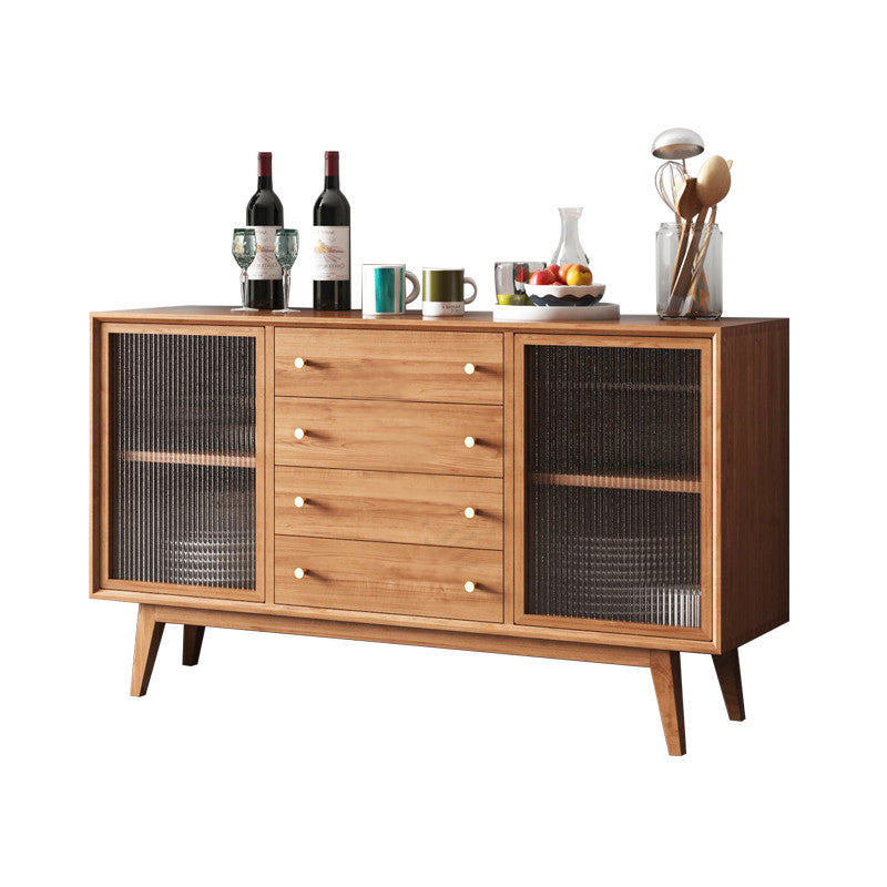 Contemporary Side Board Door and Drawer Solid Wood Sideboard for Dining Room