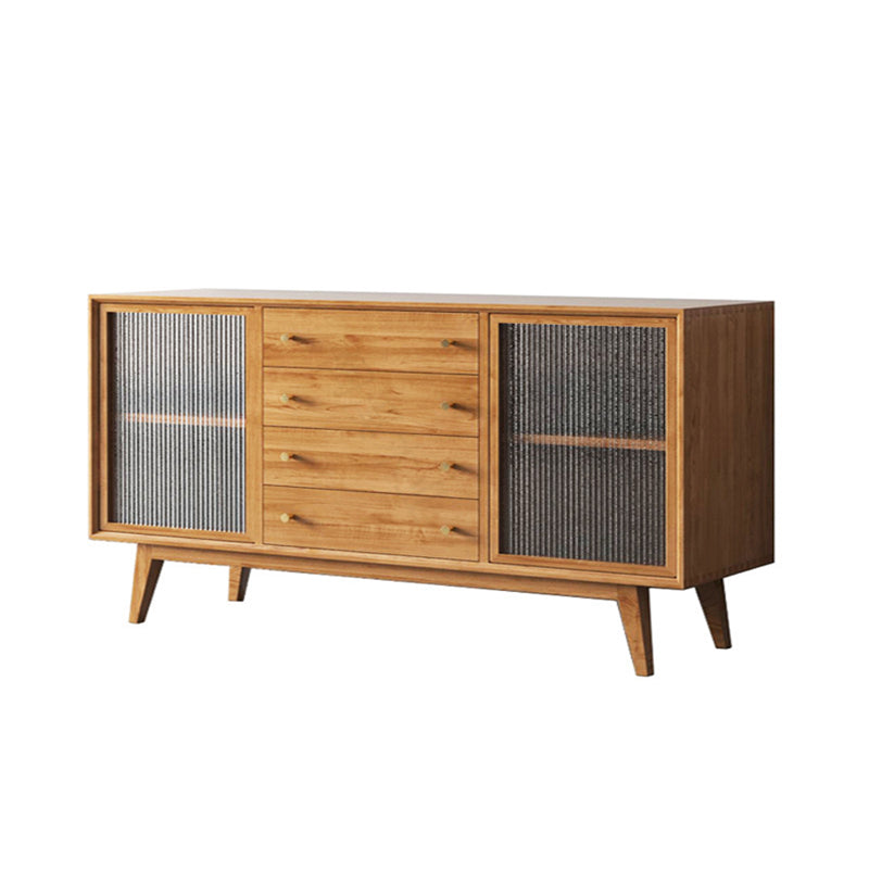 Contemporary Side Board Door and Drawer Solid Wood Sideboard for Dining Room