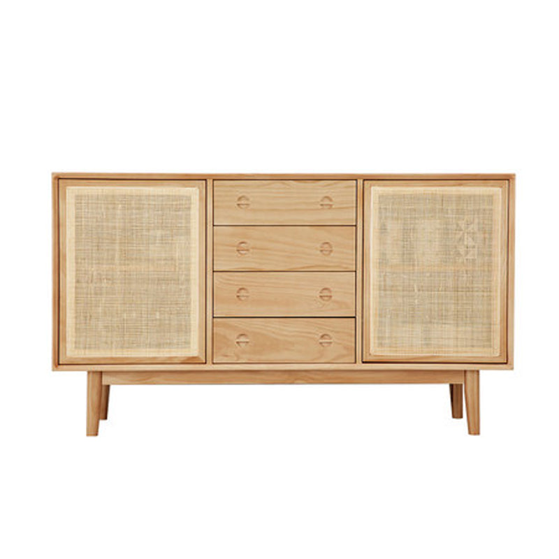 Contemporary Side Board Door and Drawer Solid Wood Sideboard for Dining Room