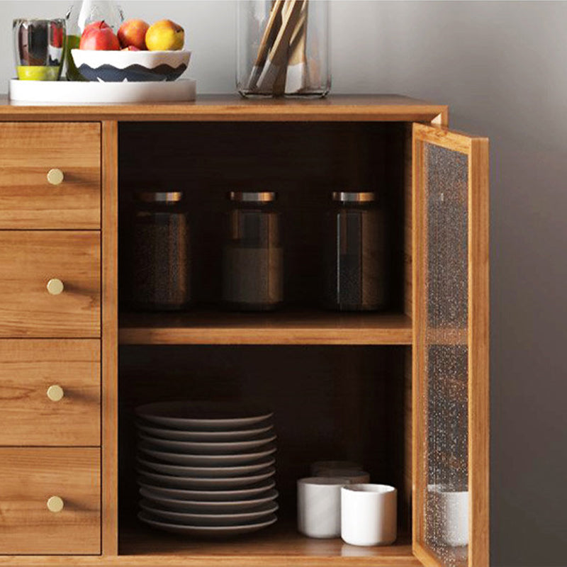 Contemporary Side Board Door and Drawer Solid Wood Sideboard for Dining Room