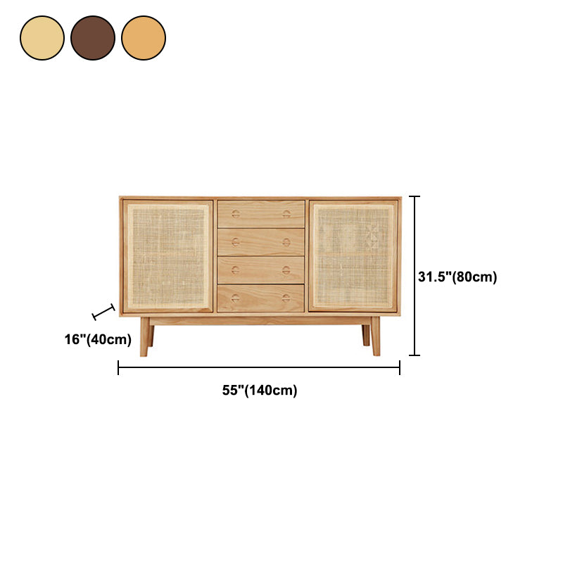 Contemporary Side Board Door and Drawer Solid Wood Sideboard for Dining Room