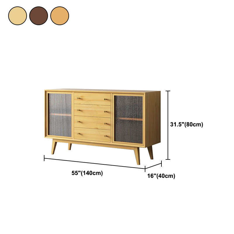 Contemporary Side Board Door and Drawer Solid Wood Sideboard for Dining Room