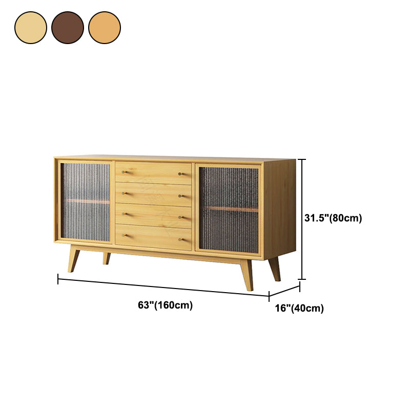 Contemporary Side Board Door and Drawer Solid Wood Sideboard for Dining Room