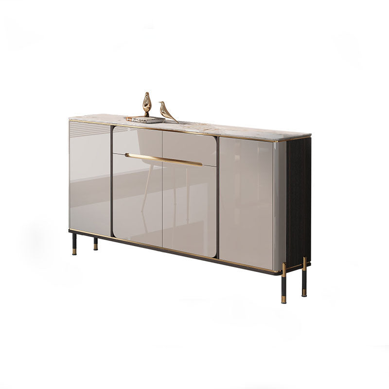 Glam Style Sideboard Stone Top Sideboard with Door for Dining Room