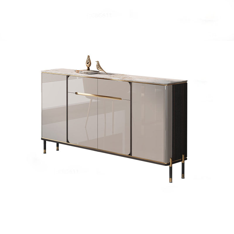 Glam Style Sideboard Stone Top Sideboard with Door for Dining Room