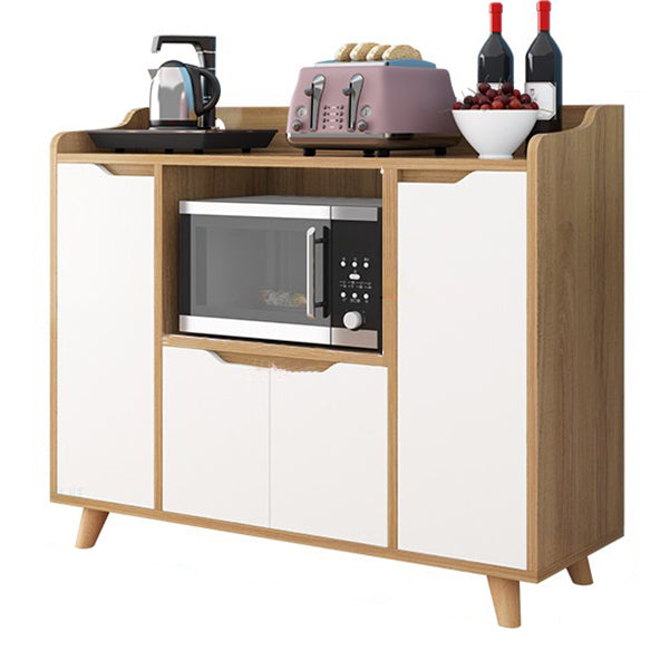 Contemporary Sideboard Wood Open Storage Dining Room Cabinets