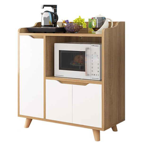 Contemporary Sideboard Wood Open Storage Dining Room Cabinets