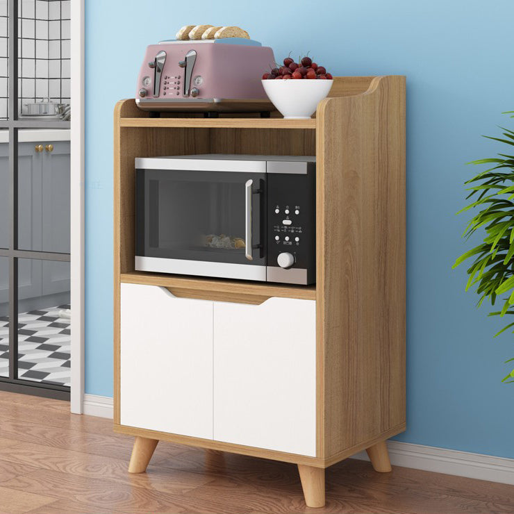 Contemporary Sideboard Wood Open Storage Dining Room Cabinets