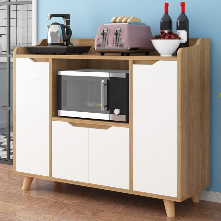 Contemporary Sideboard Wood Open Storage Dining Room Cabinets