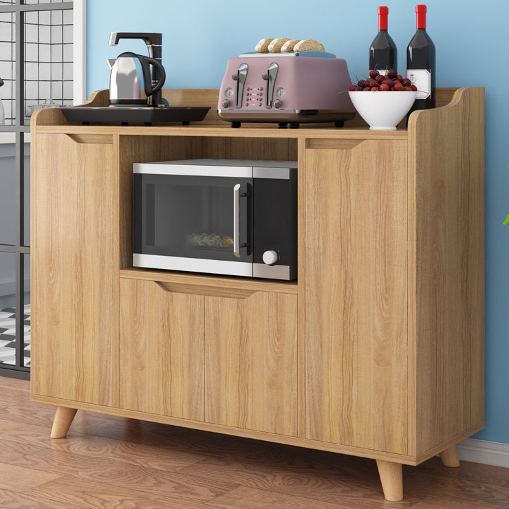 Contemporary Sideboard Wood Open Storage Dining Room Cabinets