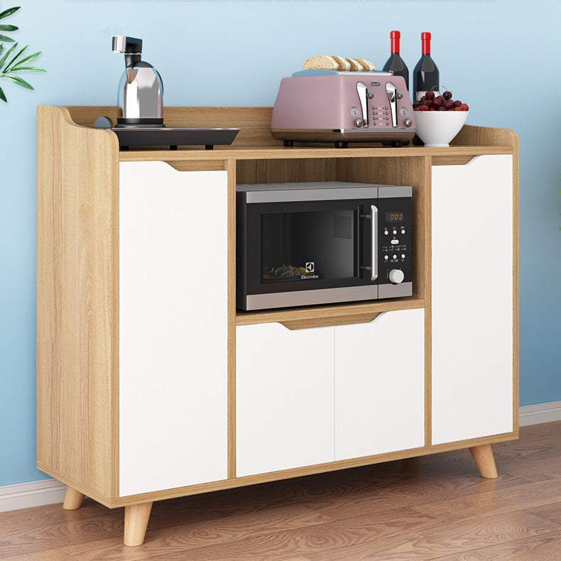 Contemporary Sideboard Wood Open Storage Dining Room Cabinets