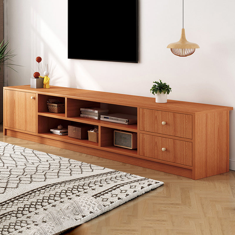 Scandinavian Style TV Stand Wood Open Storage Stand Console with Shelf