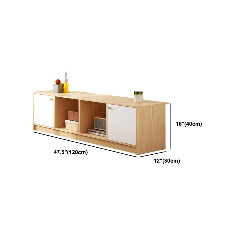 Scandinavian Style TV Stand Wood Open Storage Stand Console with Shelf