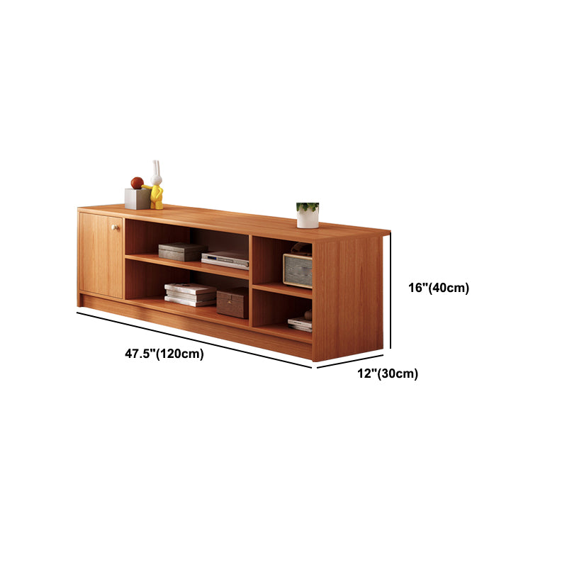 Scandinavian Style TV Stand Wood Open Storage Stand Console with Shelf