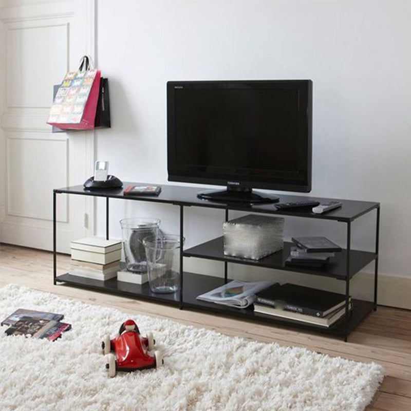 Industrial Metal TV Media Stand Open Shelving TV Stand Console