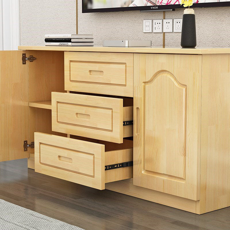 Wooden Enclosed Storage TV Stand Modern TV Cabinet with Storage