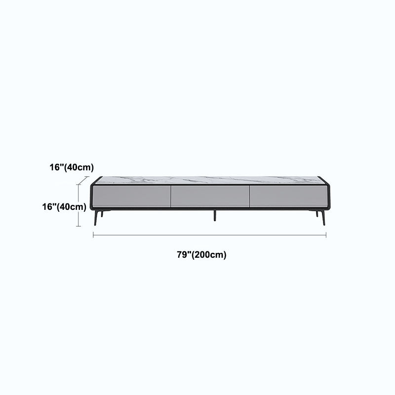 15.75"H TV Stand Contemporary Style Enclosed Storage TV Console with Drawers