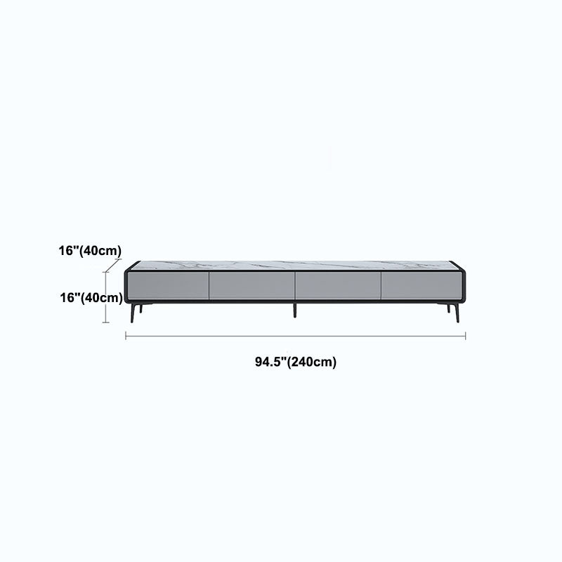 15.75"H TV Stand Contemporary Style Enclosed Storage TV Console with Drawers