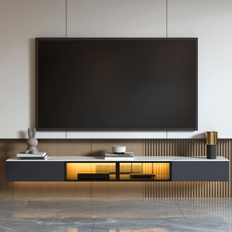 Floating TV Media Stand with Drawers Contemporary TV Console