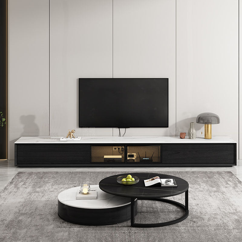 Floating TV Media Stand with Drawers Contemporary TV Console