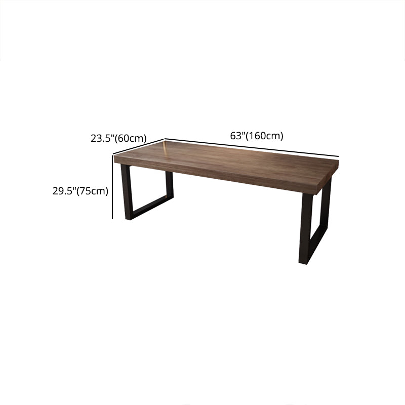 Industrial Rectangular Writing Desk Solid Wood Sled Office Desk