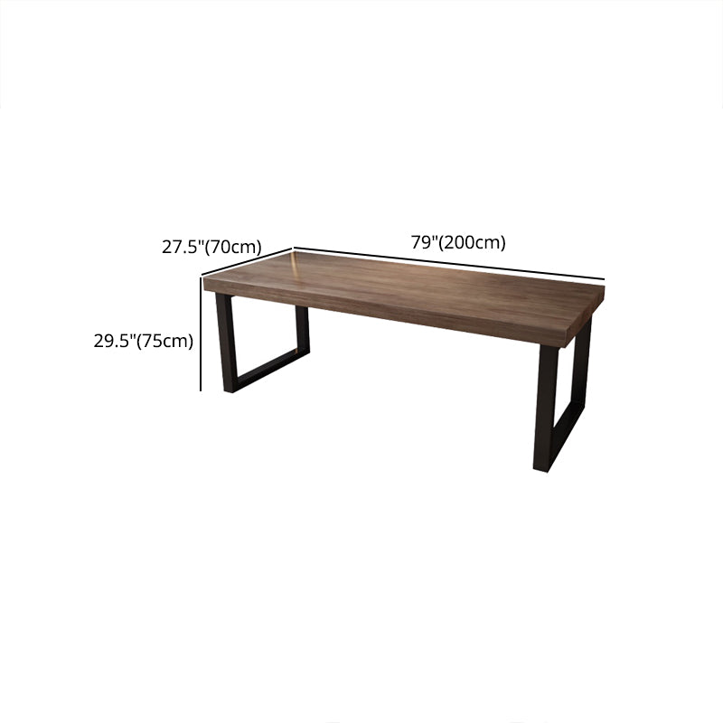 Industrial Rectangular Writing Desk Solid Wood Sled Office Desk