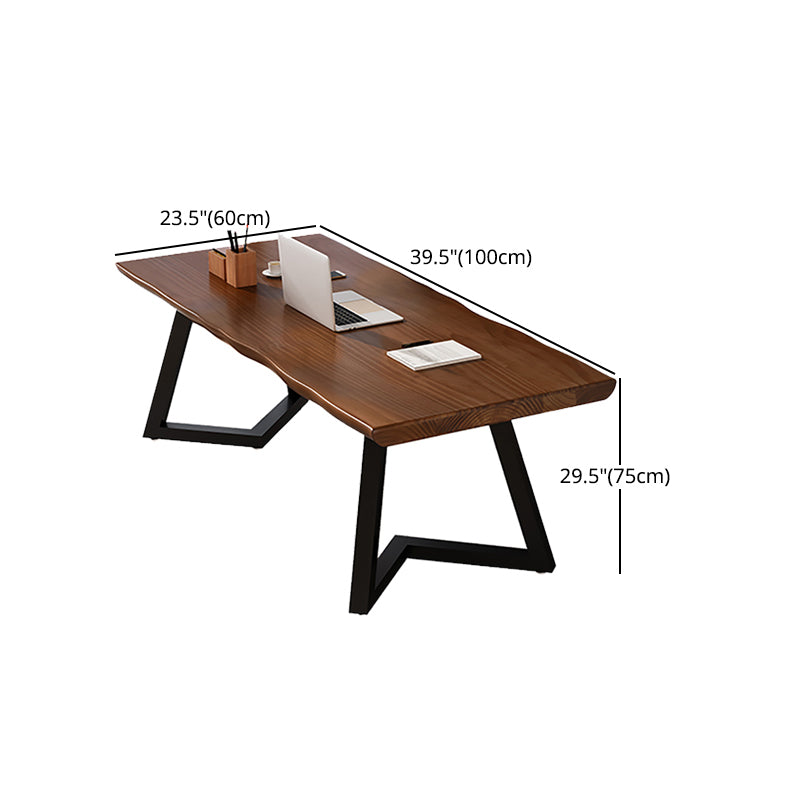 Industrial Style Writing Desk Solid Wood Sled Office Desk for Home