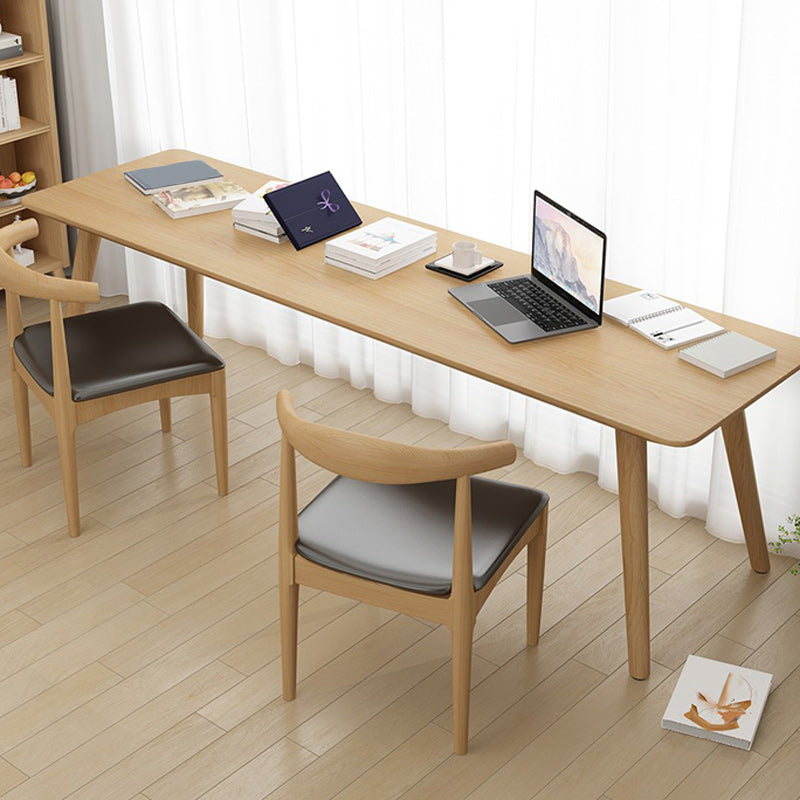 Modern Rectangular Writing Desk Solid Wood Office Desk with 4 Legs