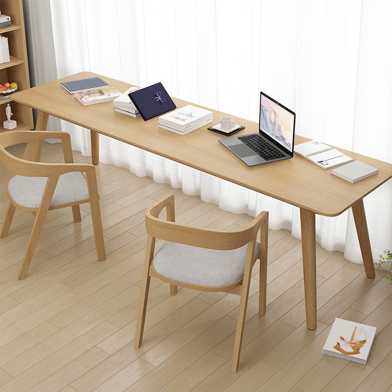 Modern Rectangular Writing Desk Solid Wood Office Desk with 4 Legs