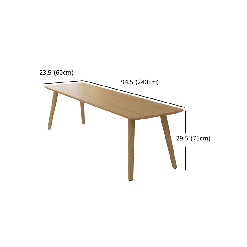 Modern Rectangular Writing Desk Solid Wood Office Desk with 4 Legs