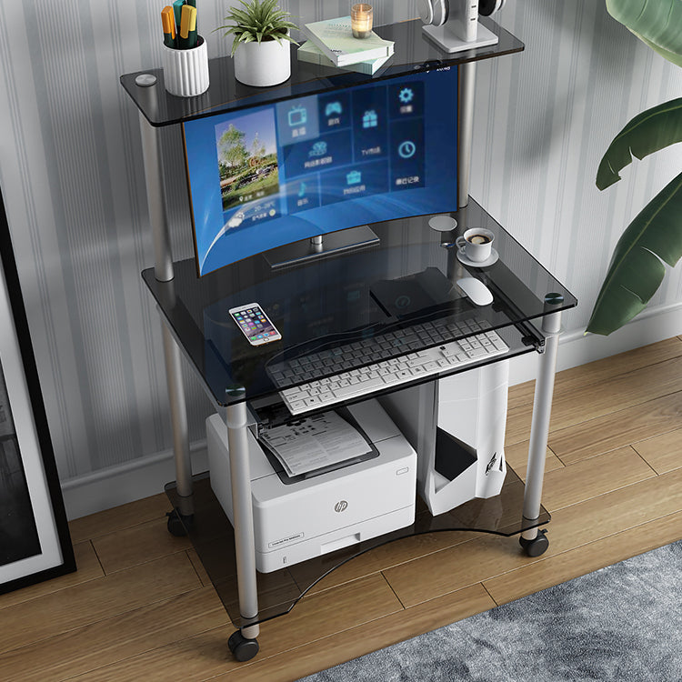 Modern Style Glass Office Desk Rectangle Computer Desk for Home