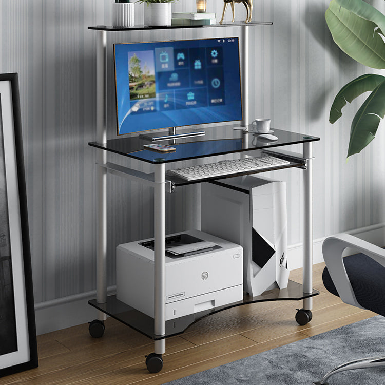 Modern Style Glass Office Desk Rectangle Computer Desk for Home