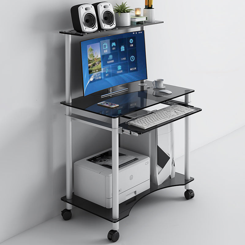 Modern Style Glass Office Desk Rectangle Computer Desk for Home