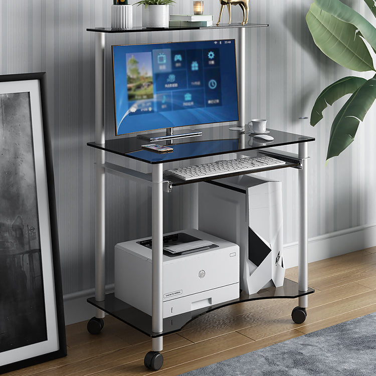 Modern Style Glass Office Desk Rectangle Computer Desk for Home