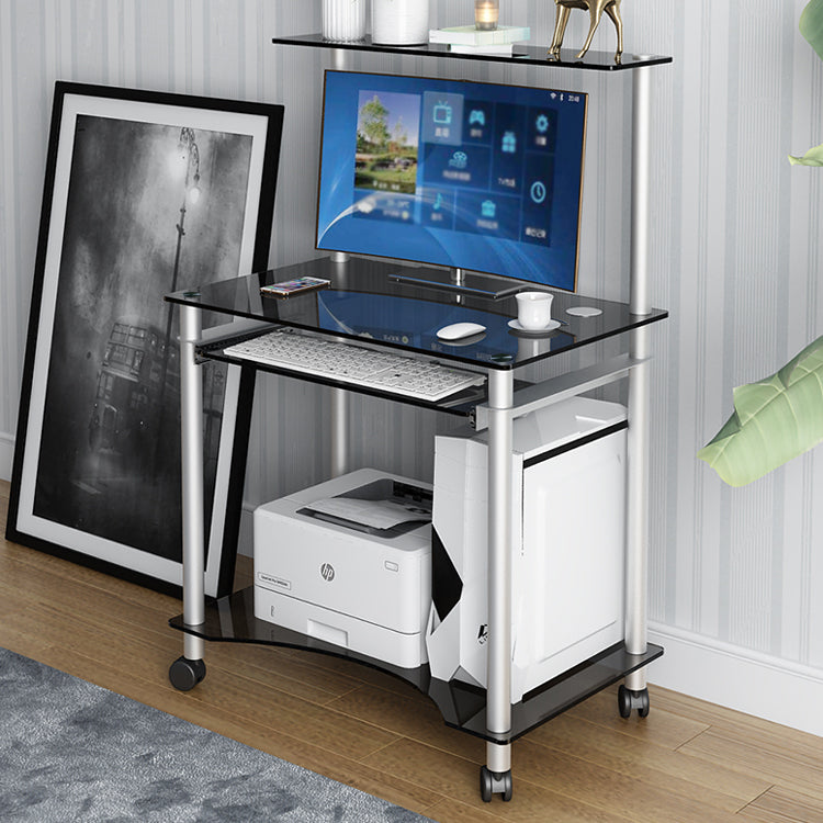 Modern Style Glass Office Desk Rectangle Computer Desk for Home