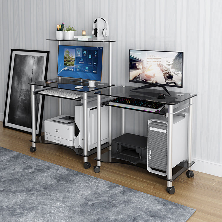 Modern Style Glass Office Desk Rectangle Computer Desk for Home